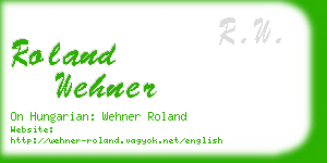 roland wehner business card